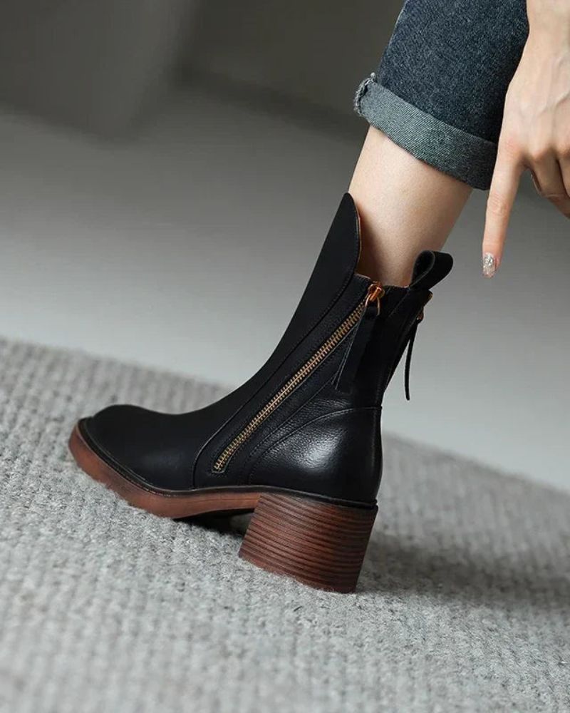 Lidia | Botines Cómodos de Tacón Ancho