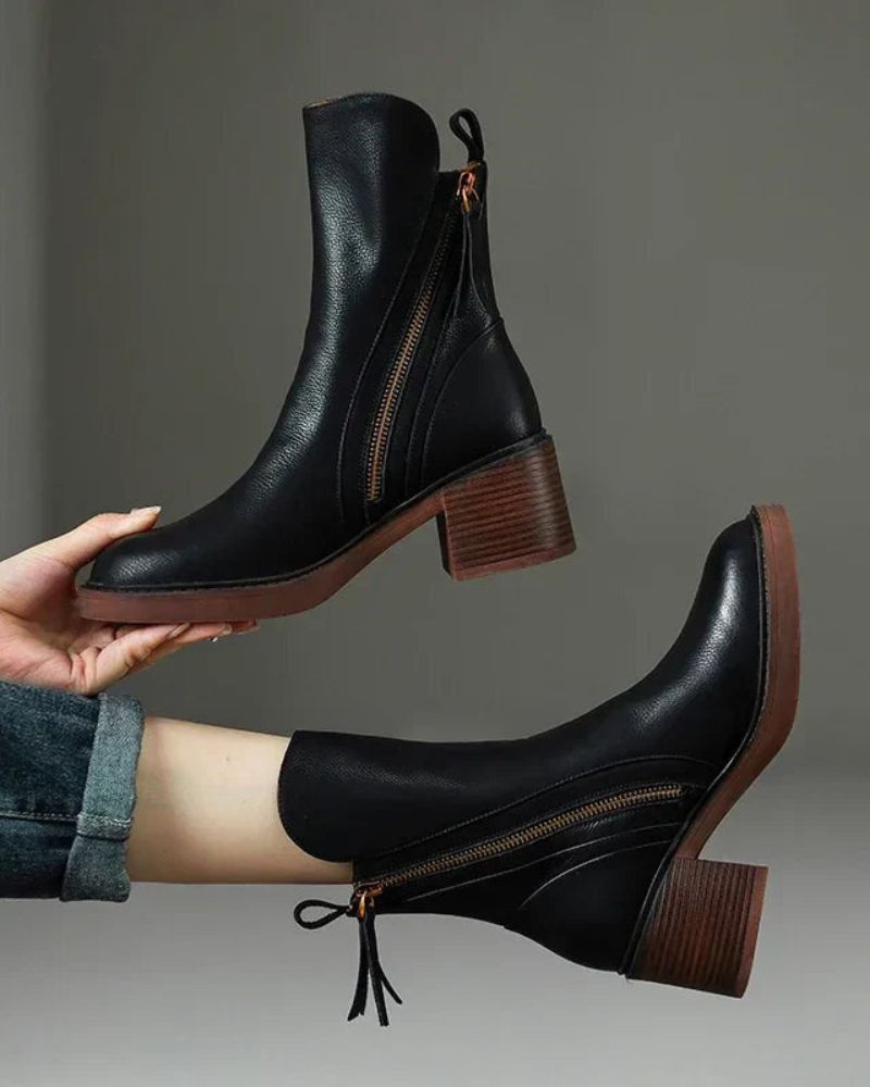 Lidia | Botines Cómodos de Tacón Ancho