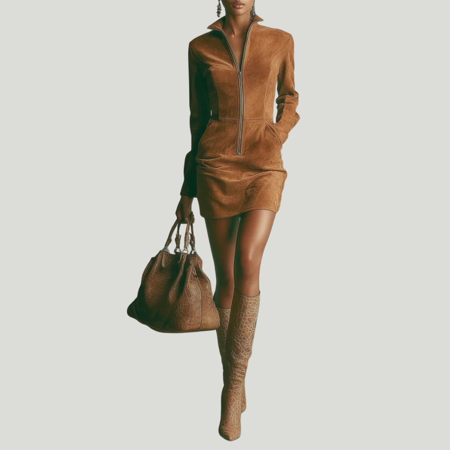NARION | Vestido de Ante con Cremallera