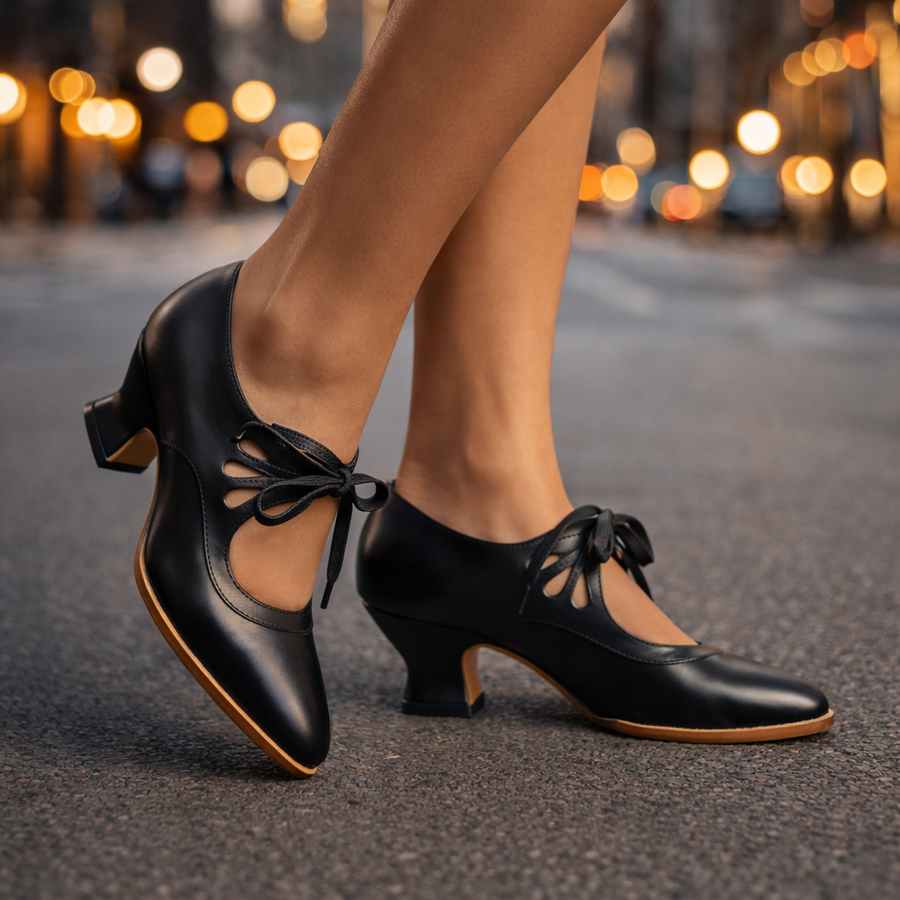 Carlota | Tacones Vintage con Cordones