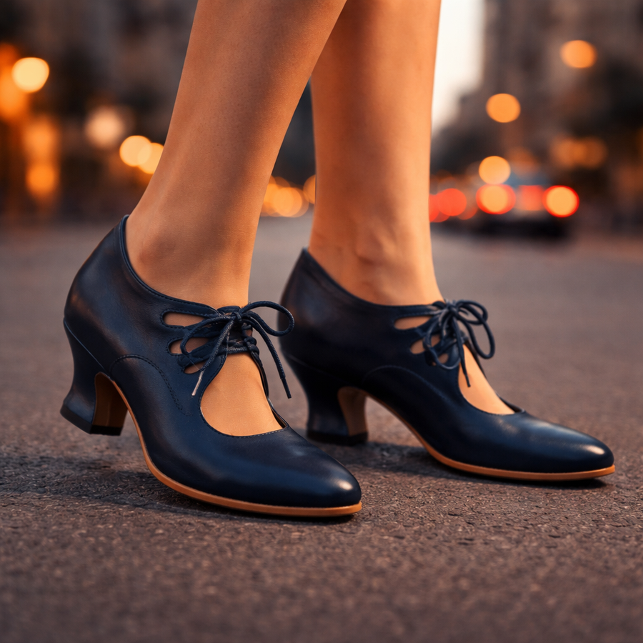 Carlota | Tacones Vintage con Cordones