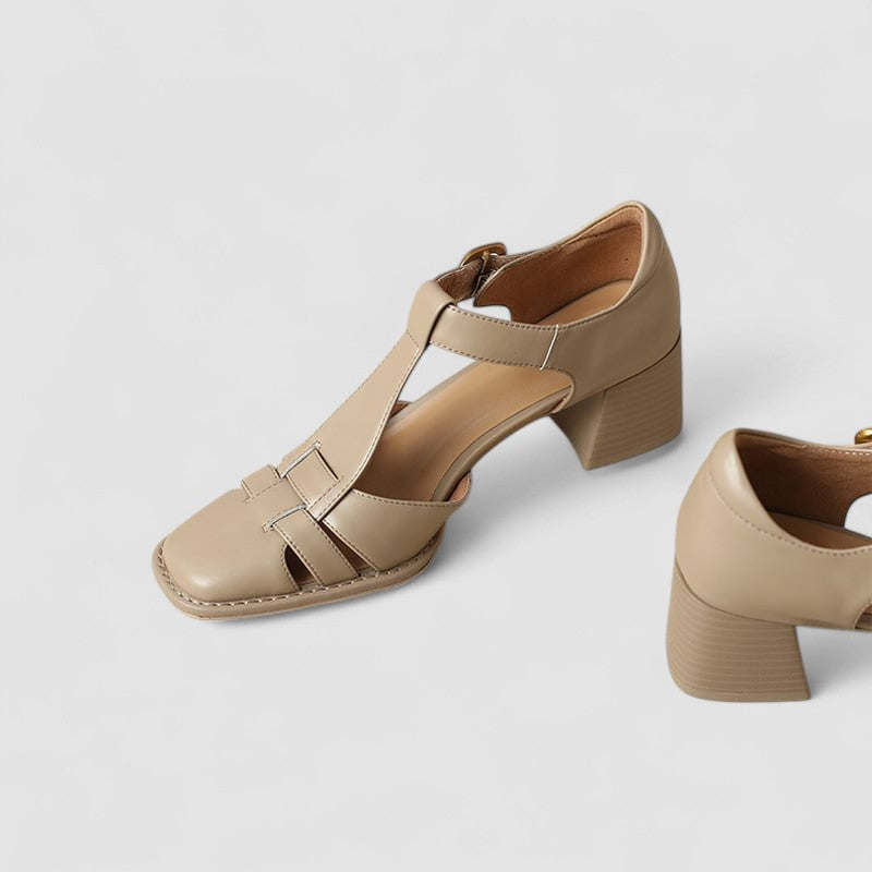VÉRONIQUE | ZAPATOS CON CORREA EN T Y TACÓN BLOQUE