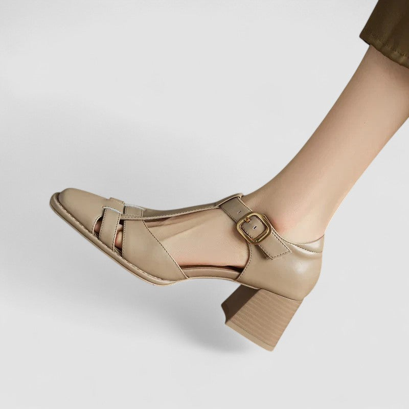 VÉRONIQUE | ZAPATOS CON CORREA EN T Y TACÓN BLOQUE