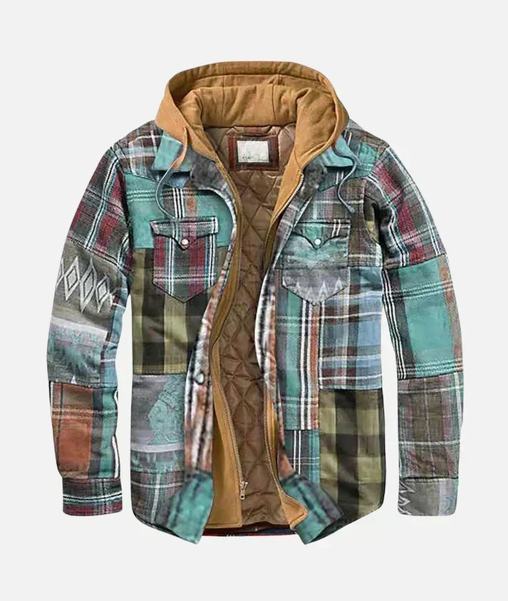 Chaqueta patchwork a cuadros