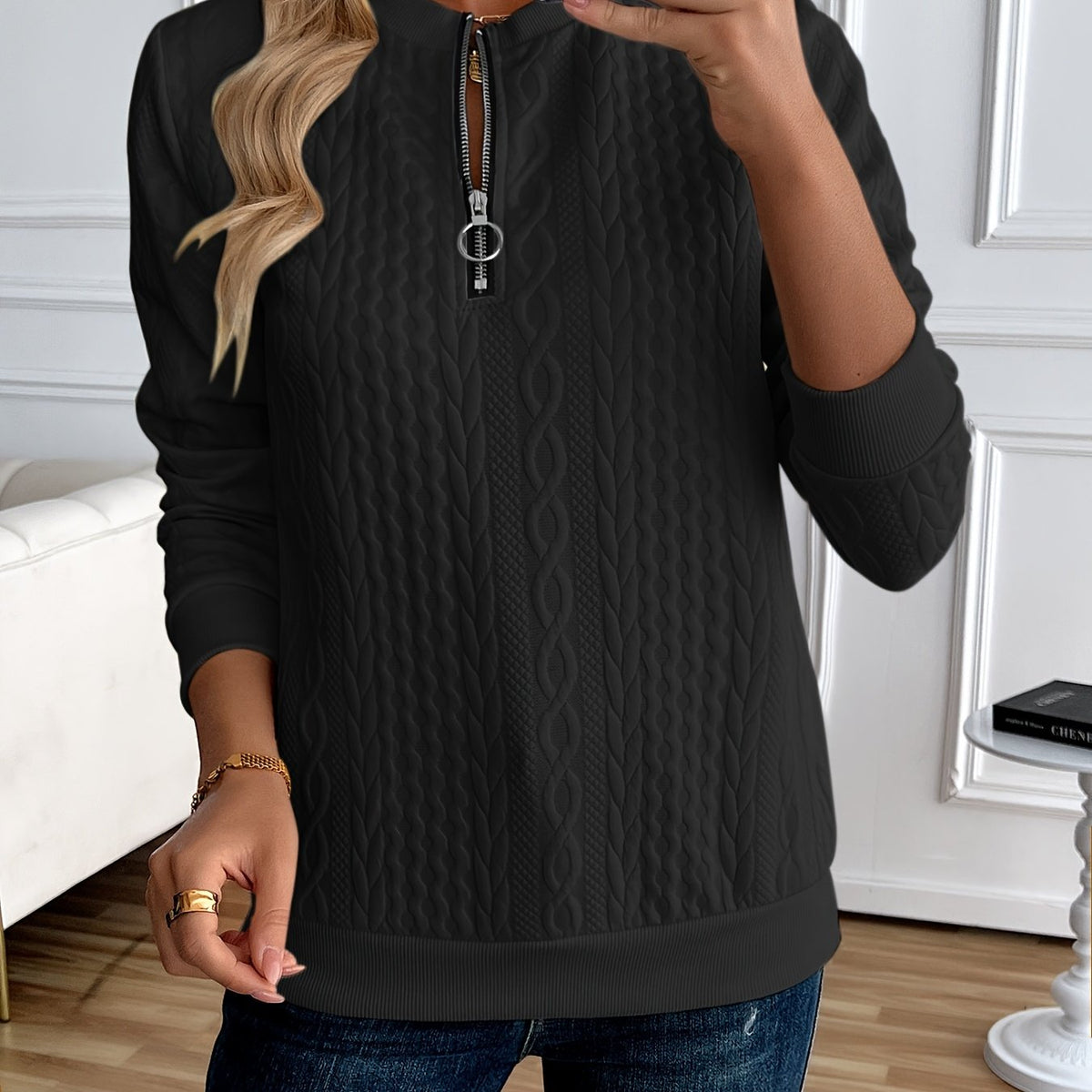Inés | Sudadera de Media Cremallera