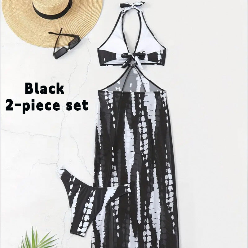 Bañador Halter con Vestido Tie-Dye
