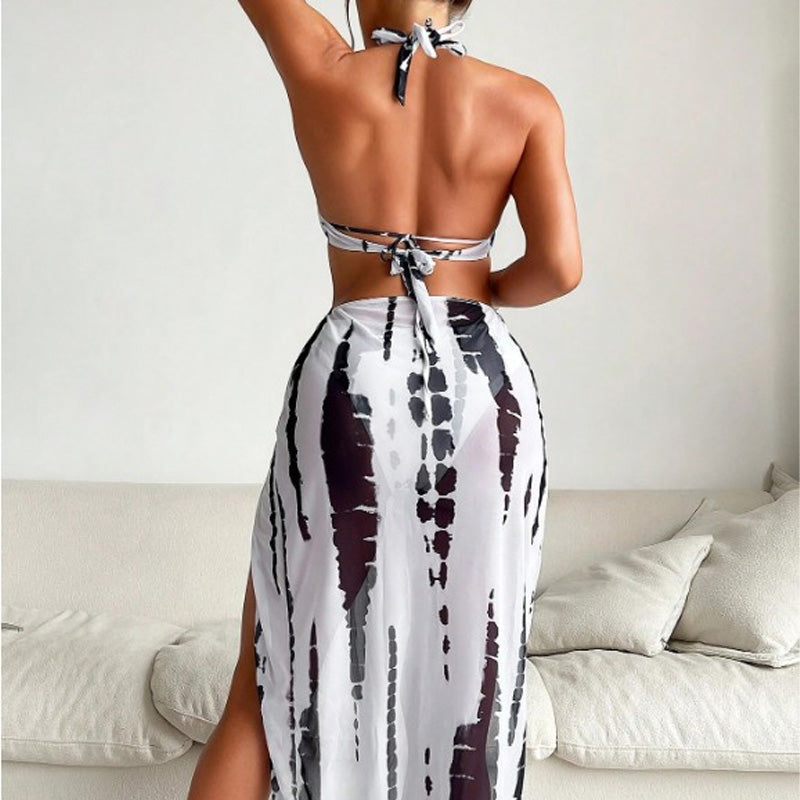 Bañador Halter con Vestido Tie-Dye