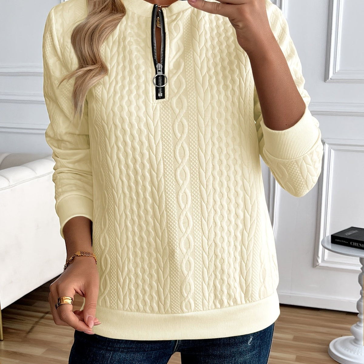 Inés | Sudadera de Media Cremallera