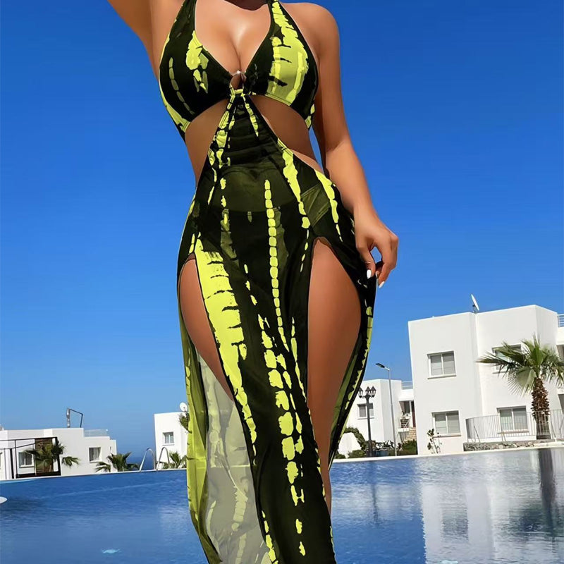Bañador Halter con Vestido Tie-Dye