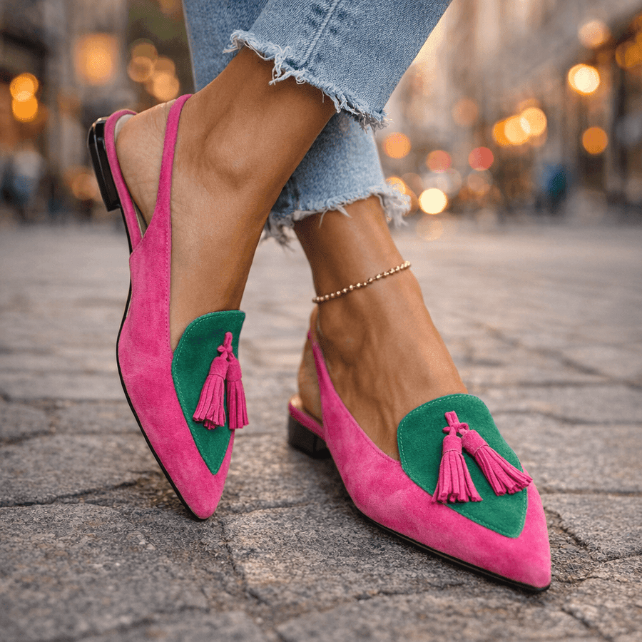 Lorena | Mocasines con Tiras y Borlas