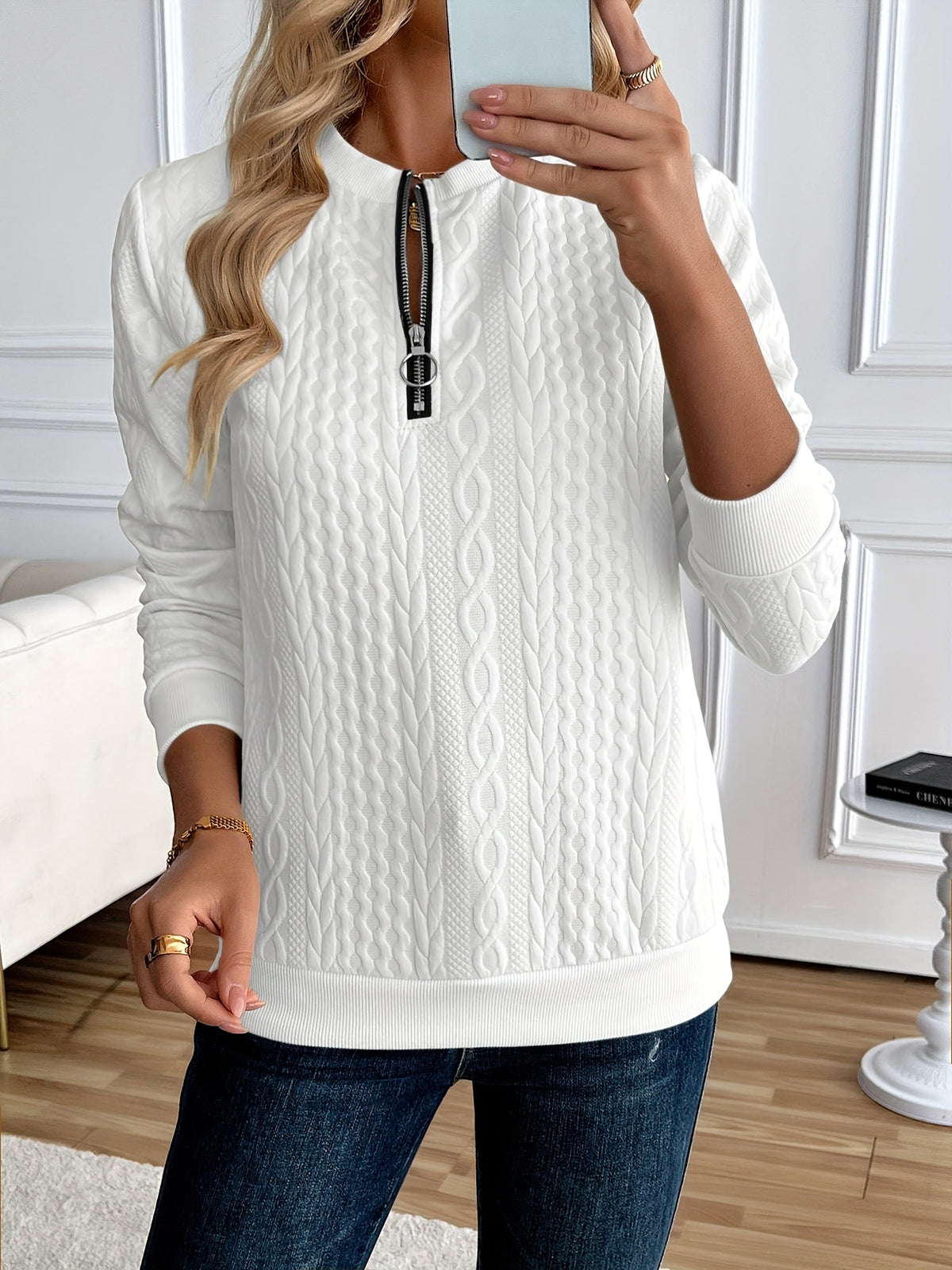 Inés | Sudadera de Media Cremallera