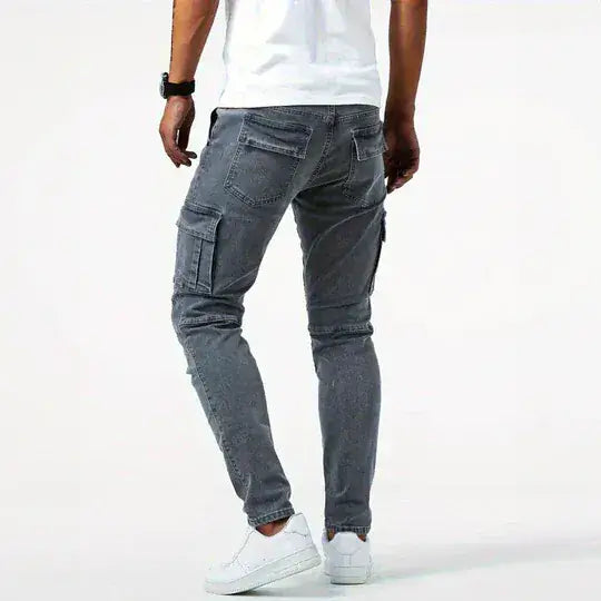 Jeans Cargo de Denim Elástico
