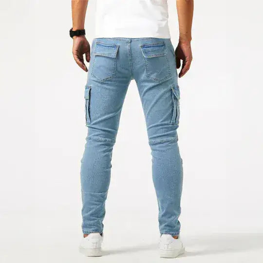 Jeans Cargo de Denim Elástico