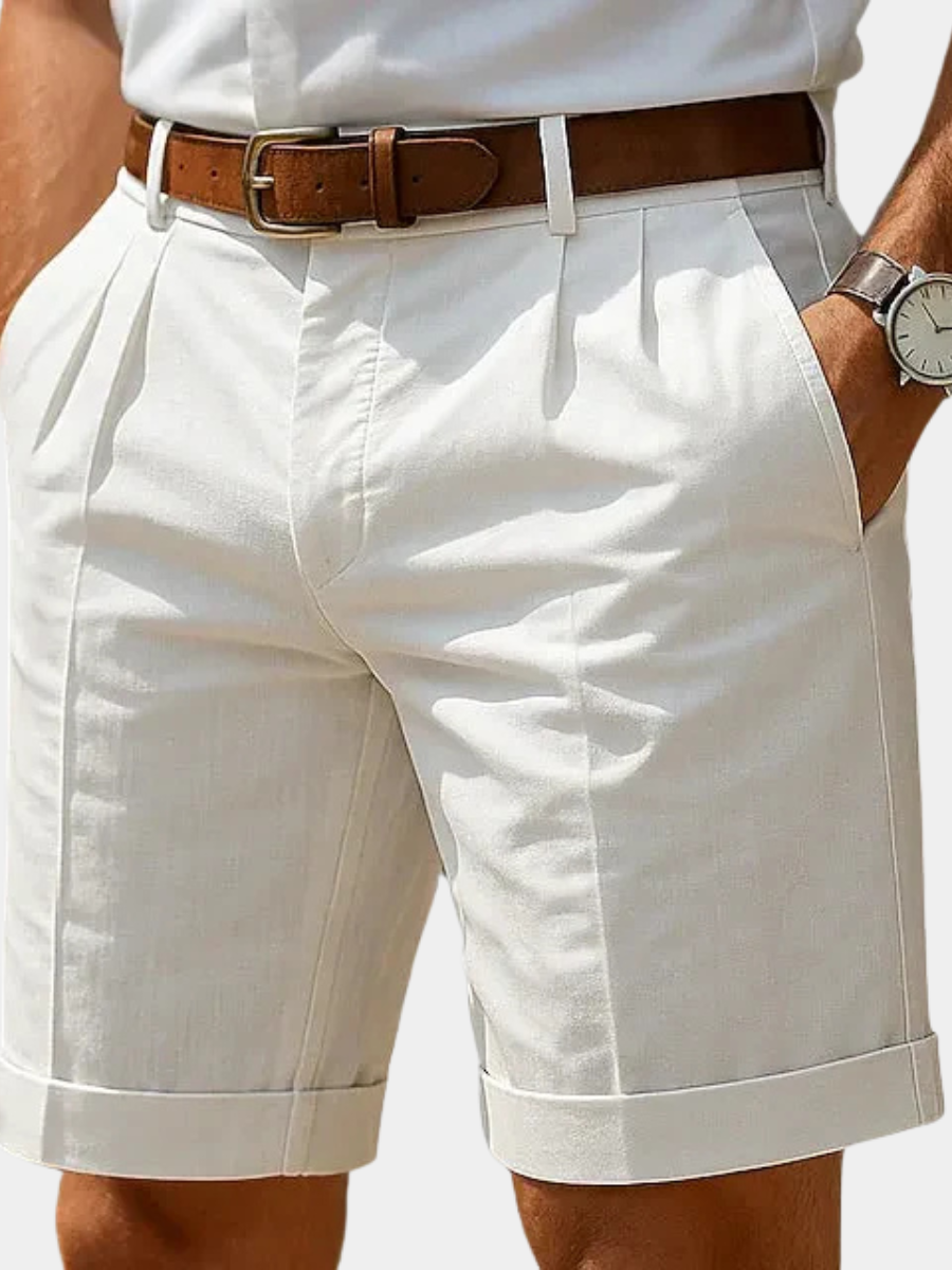 Enzo | Bermudas plisadas de lujo para hombre
