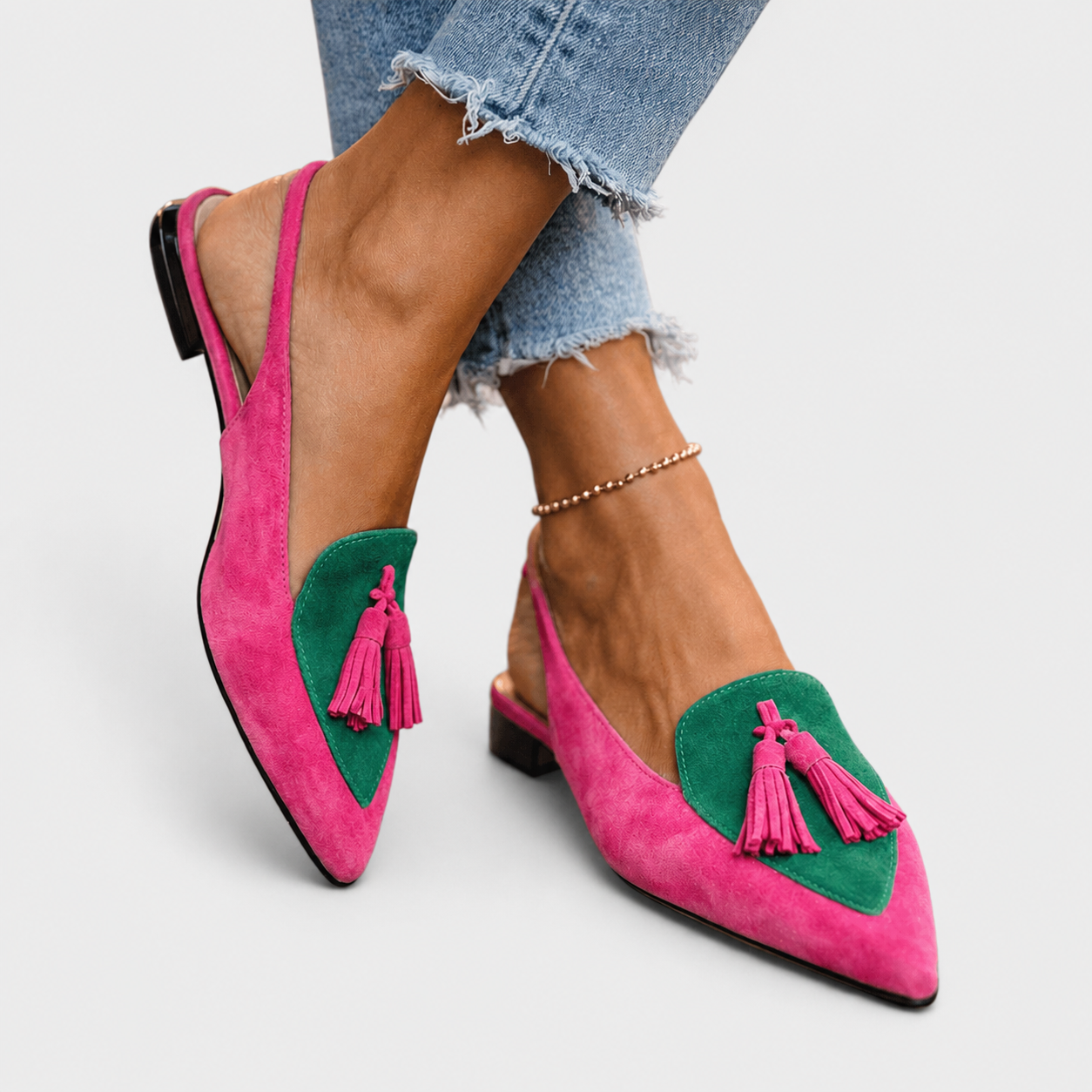 Lorena | Mocasines con Tiras y Borlas