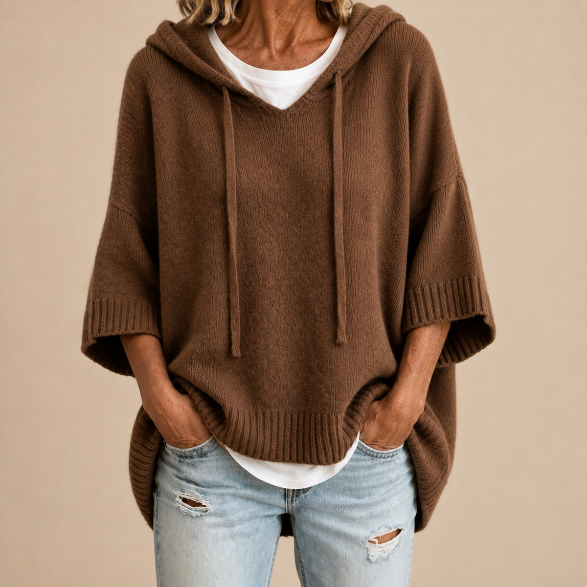 Ottavia | Poncho de Punto con Capucha