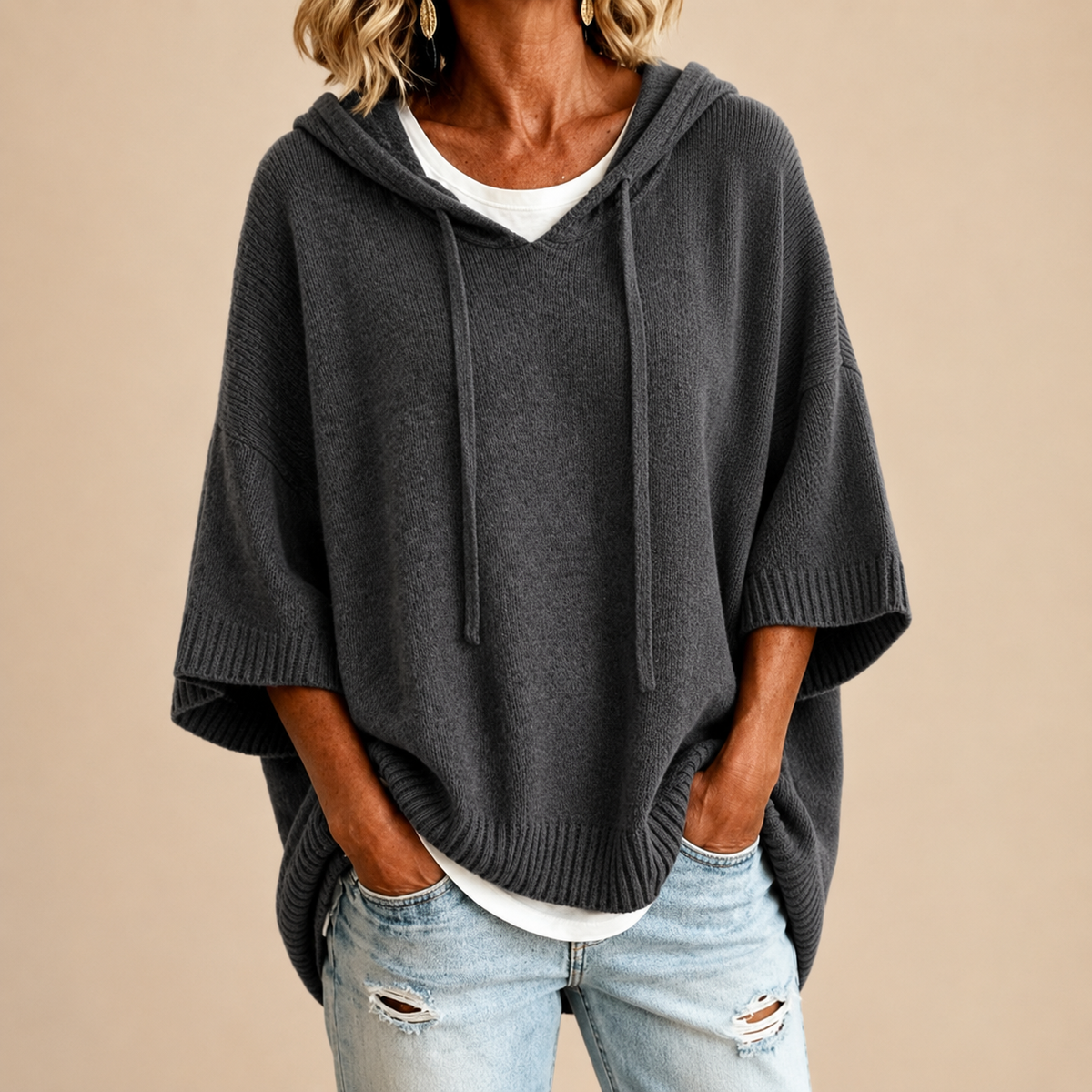 Ottavia | Poncho de Punto con Capucha