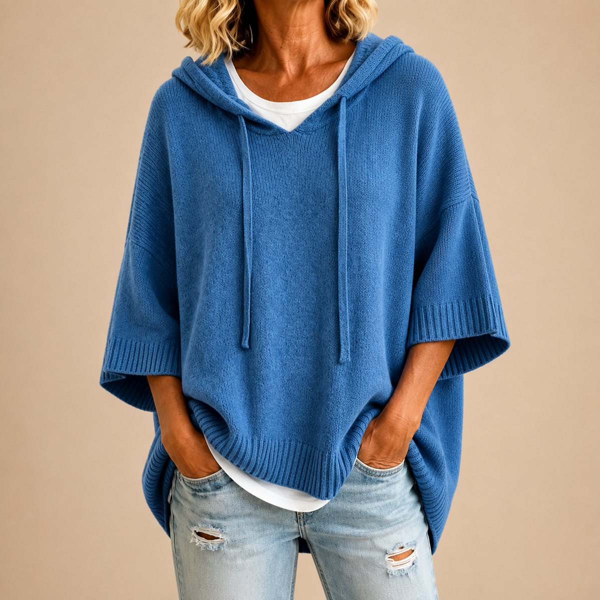 Ottavia | Poncho de Punto con Capucha