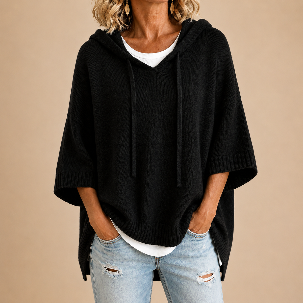 Ottavia | Poncho de Punto con Capucha