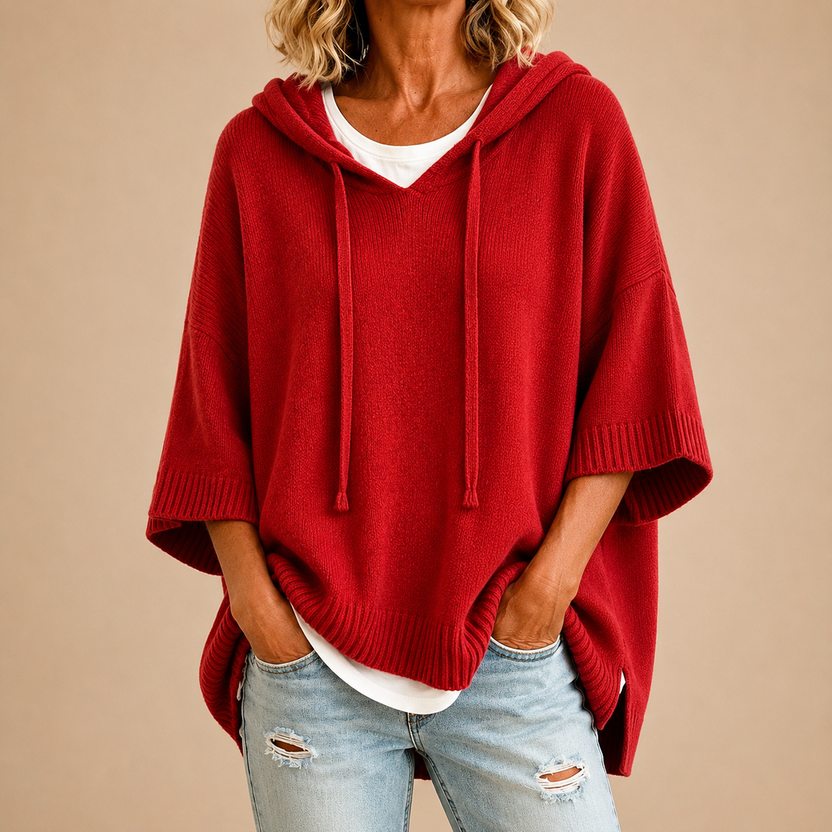 Ottavia | Poncho de Punto con Capucha