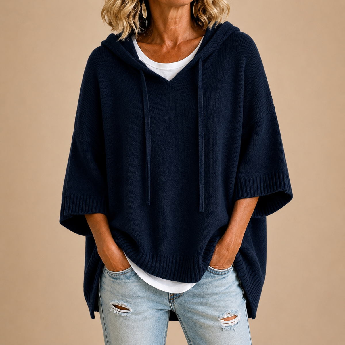 Ottavia | Poncho de Punto con Capucha