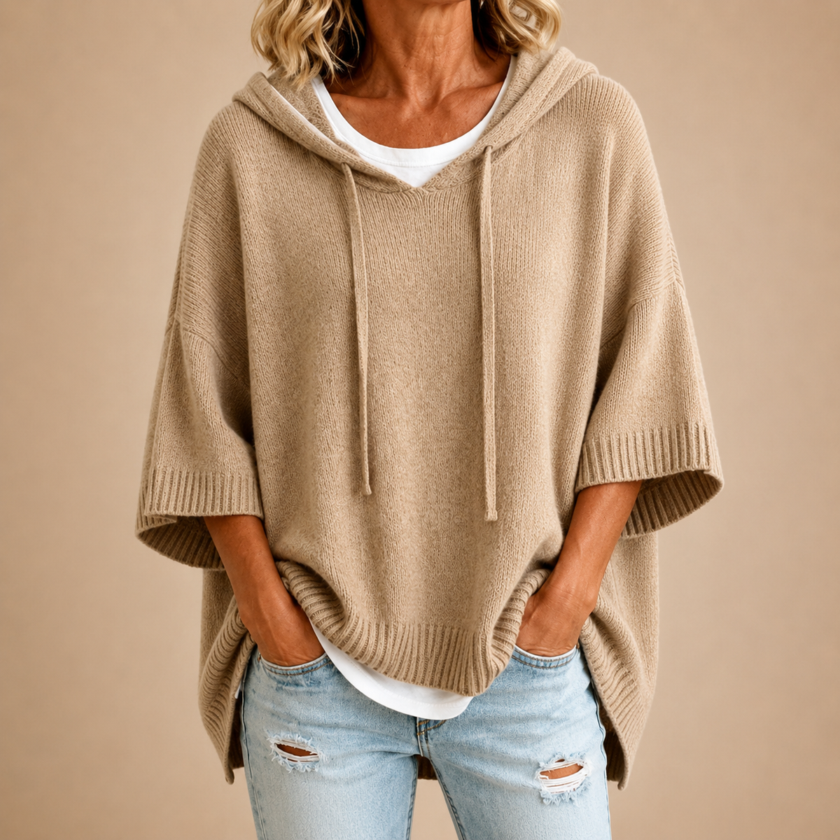 Ottavia | Poncho de Punto con Capucha