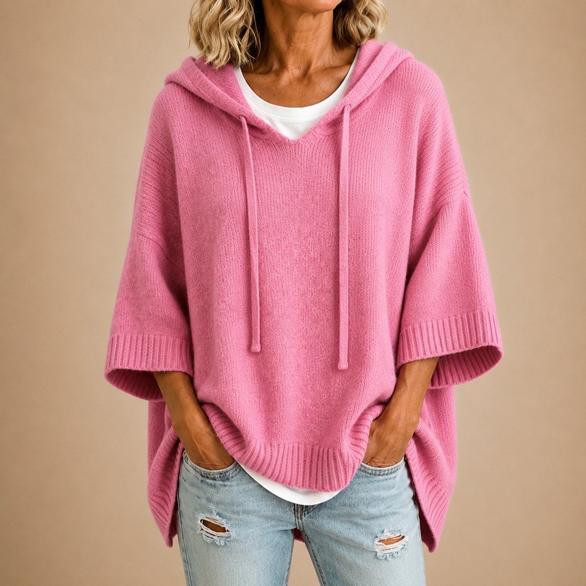 Ottavia | Poncho de Punto con Capucha