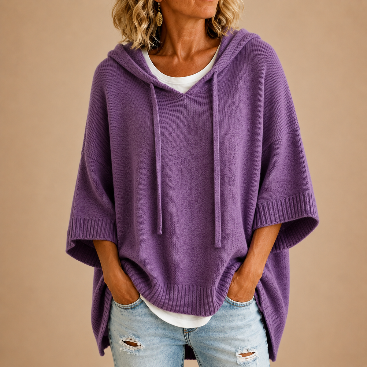 Ottavia | Poncho de Punto con Capucha