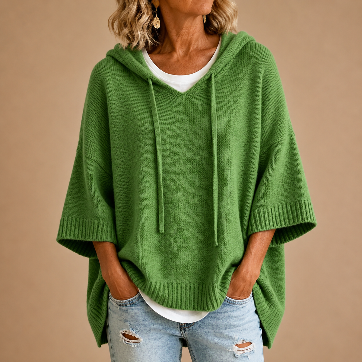 Ottavia | Poncho de Punto con Capucha
