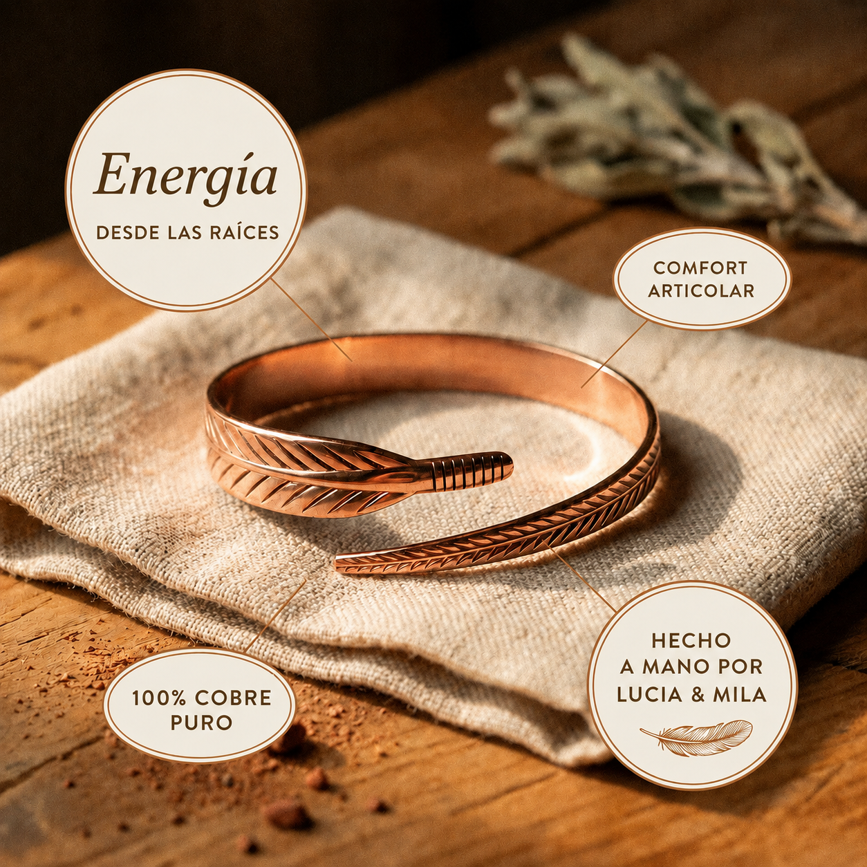 Pulsera de Cobre de Sánchez Madrid - Raíces