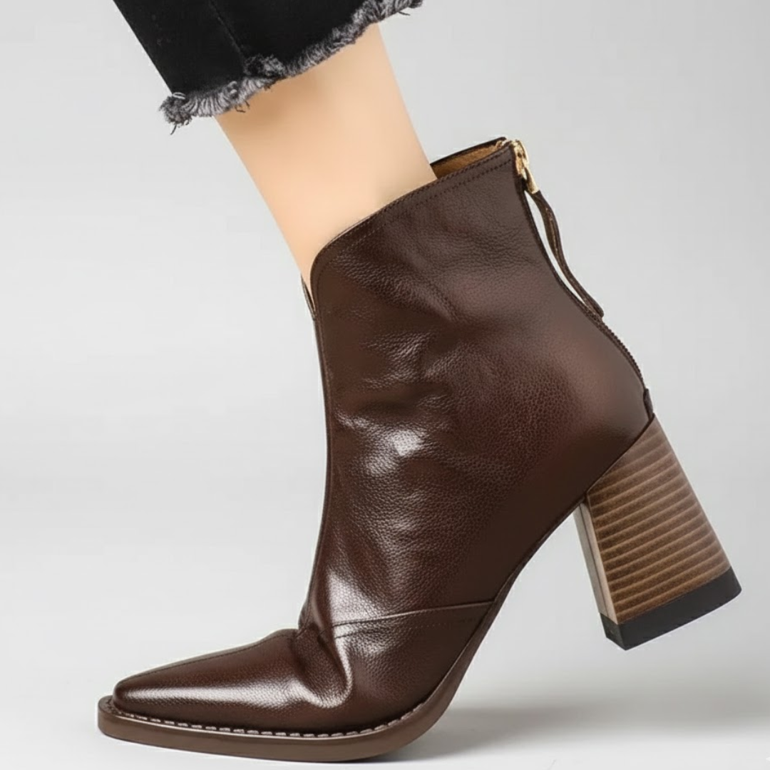 Norina | Botines de piel con tacón medio