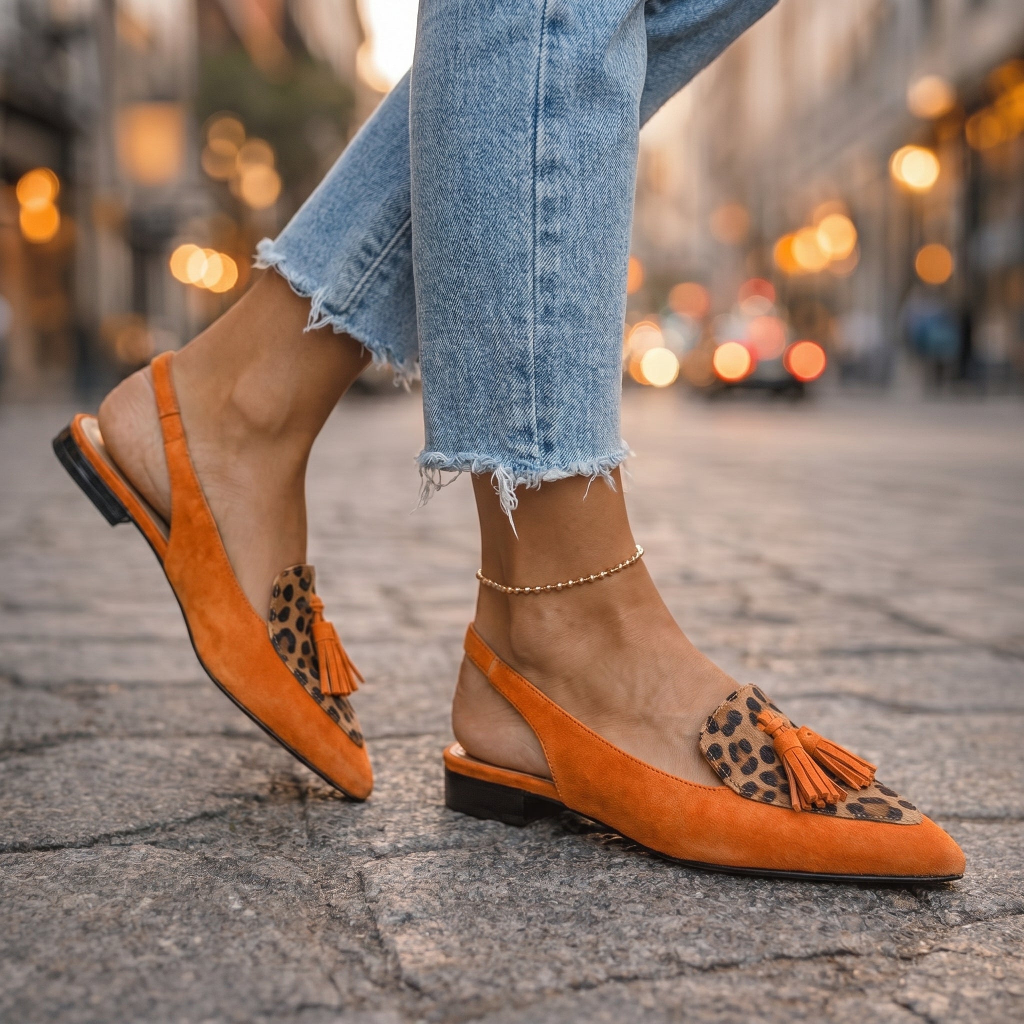 Lorena | Mocasines con Tiras y Borlas