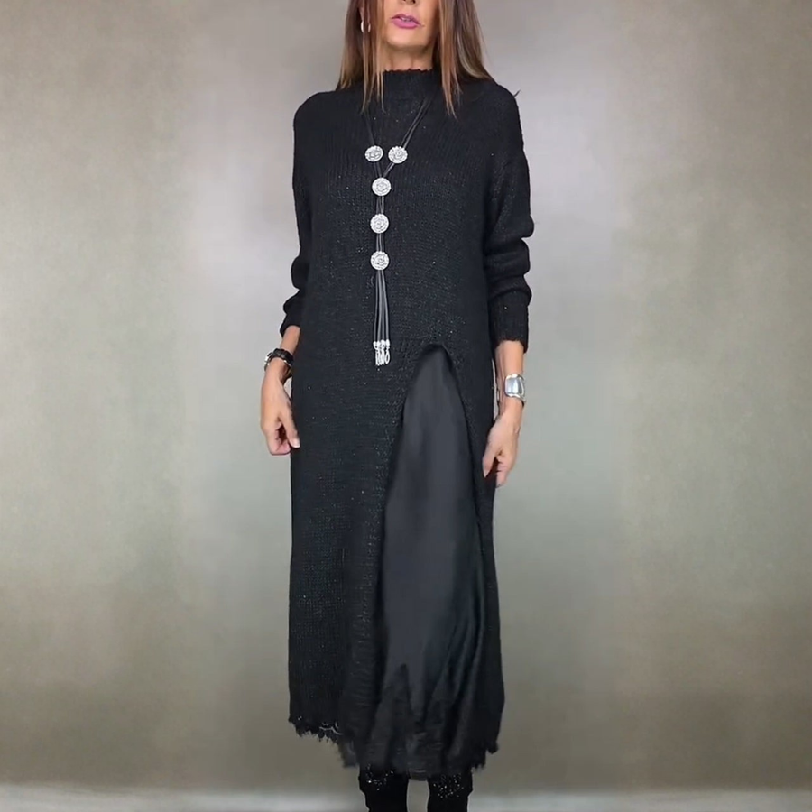 LALUNA | Conjunto Elegante de Jersey Largo y Vestido