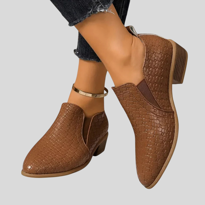 Éliane | Botines Trenzados con Tacón de Bloque