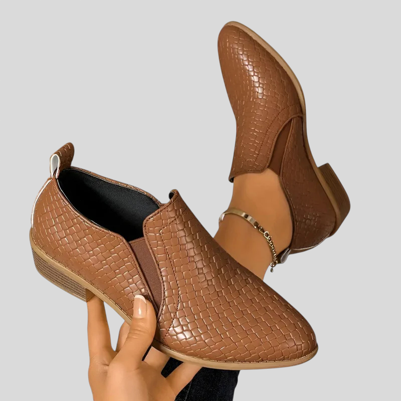 Éliane | Botines Trenzados con Tacón de Bloque