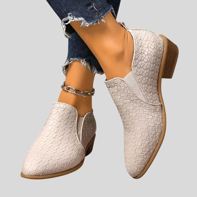 Éliane | Botines Trenzados con Tacón de Bloque