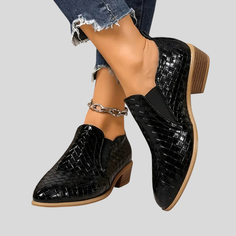 Éliane | Botines Trenzados con Tacón de Bloque