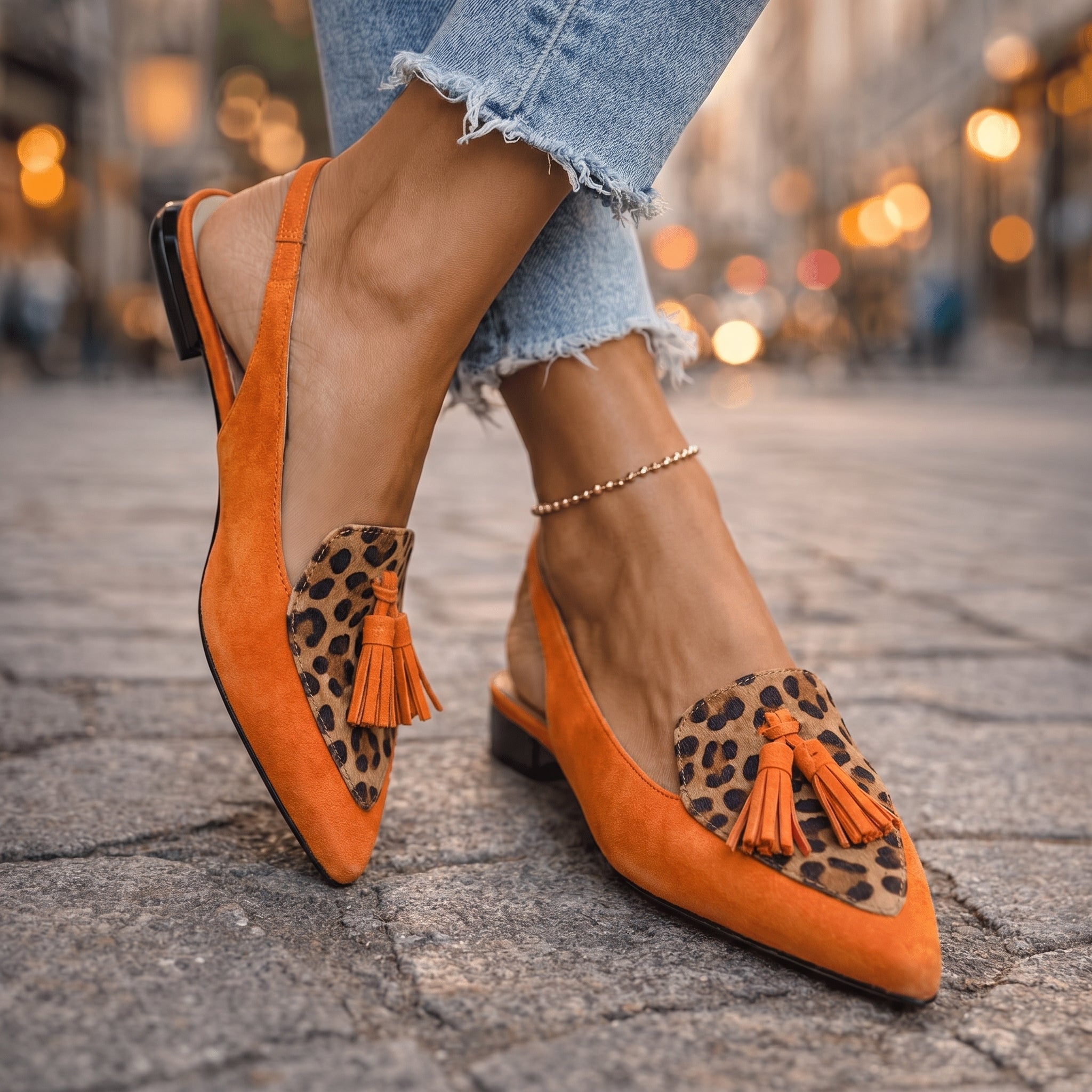 Lorena | Mocasines con Tiras y Borlas