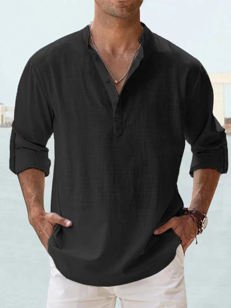 Camisa de lino transpirable