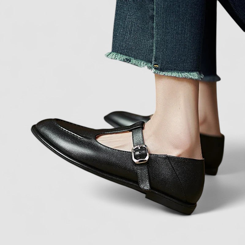AMÉLIE | ZAPATOS MERCEDITAS BROGUE CON TACÓN BAJO