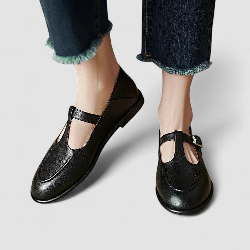 AMÉLIE | ZAPATOS MERCEDITAS BROGUE CON TACÓN BAJO