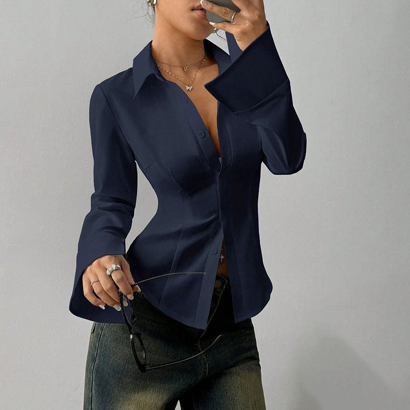 Camisa Entallada Cuello V