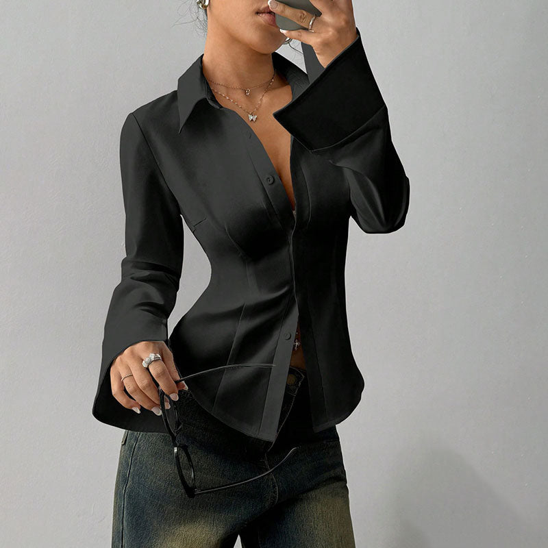 Camisa Entallada Cuello V