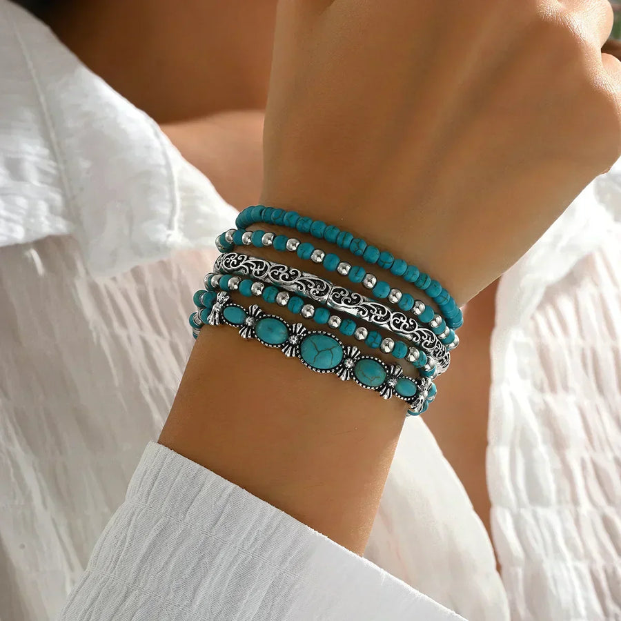 Maelia - Elegante pulsera de varias vueltas en turquesa