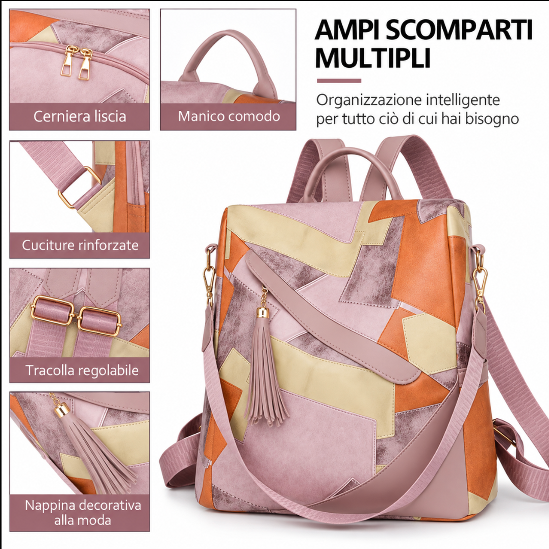 MARZIA | Mochila Antirrobo de Cuadros