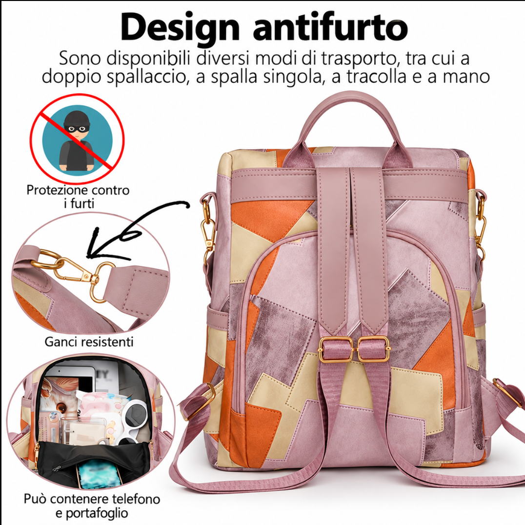 MARZIA | Mochila Antirrobo de Cuadros