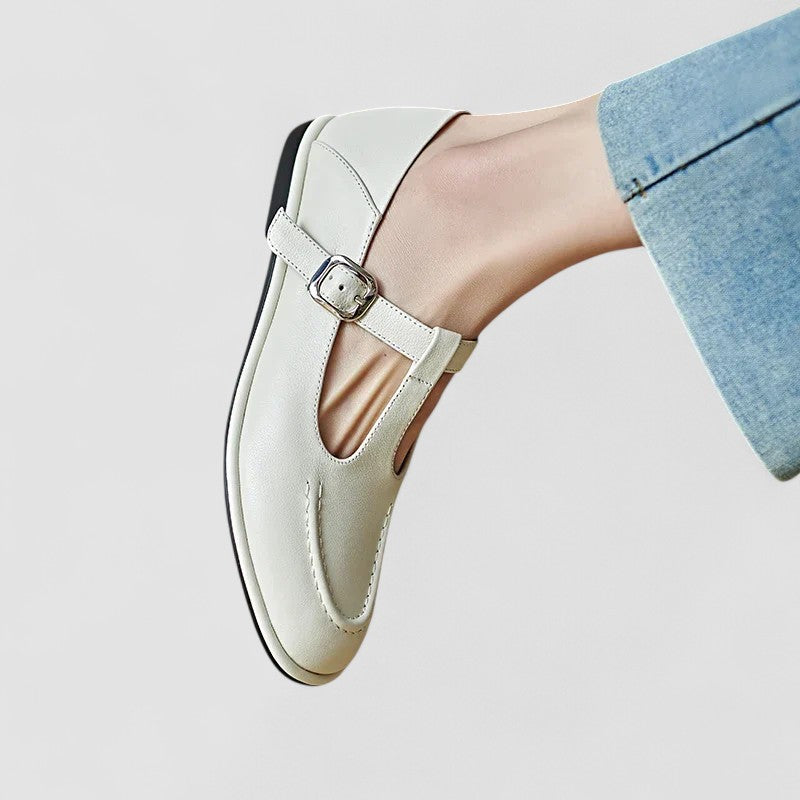 AMÉLIE | ZAPATOS MERCEDITAS BROGUE CON TACÓN BAJO