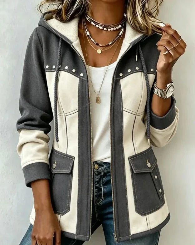 Véronique | Chaqueta Bimaterial