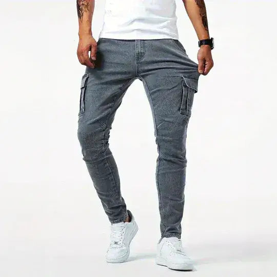 Jeans Cargo de Denim Elástico