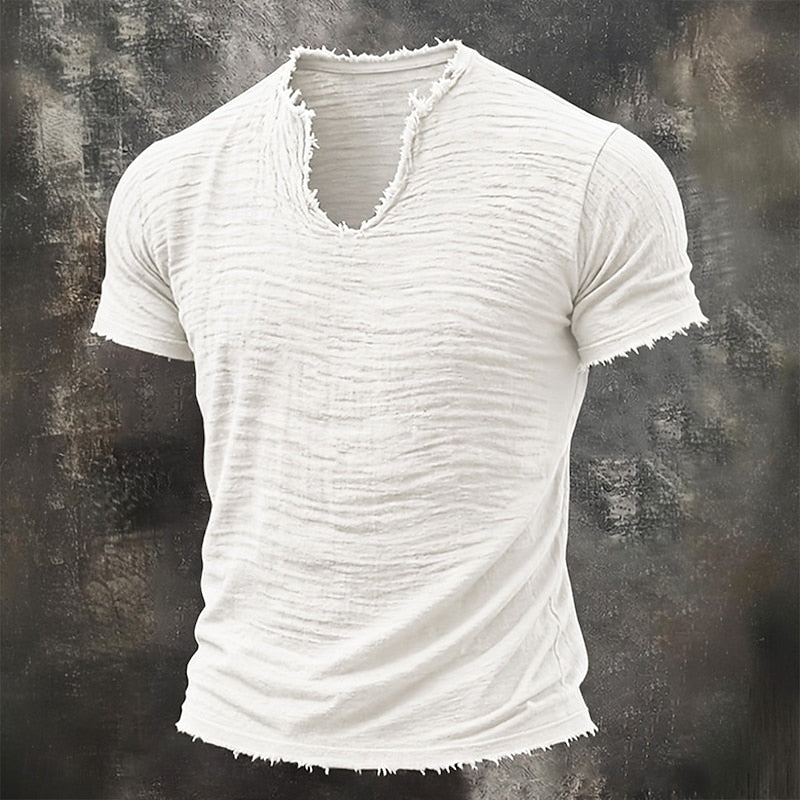 Camiseta vintage con cuello en V